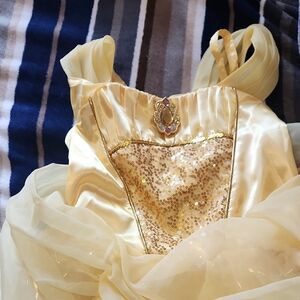 Yellow Sequin Dress with Jewel Accent